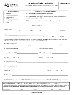 Potluck categories - St. Anthony of Padua Youth Ministry - stanthonynovato