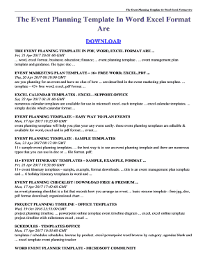 The Event Planning Template In Word Excel Format Are