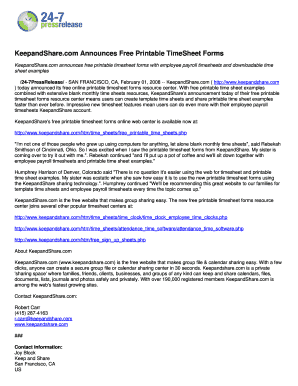 Printable timesheet - KeepandShare.com Announces Free Printable TimeSheet Forms