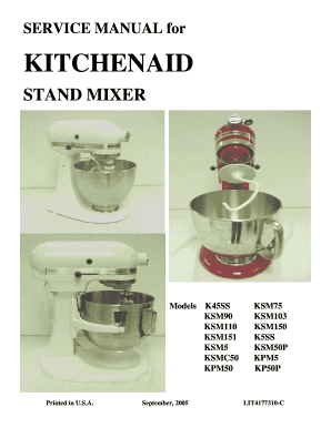 Kitchenaid Service Manual - Fill Online, Printable, Fillable, Blank