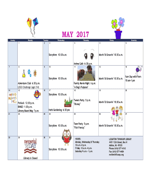 Fillable Online leightonlibrary calendar excel Fax Email Print - pdfFiller