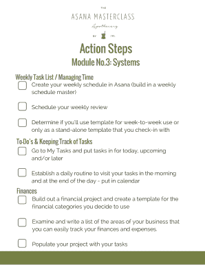 Weekly to do list template - 3: Systems