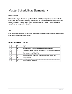 Master Scheduling: Elementary - kcpublicschools.org