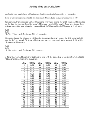 Time card conversion - Adding Time on a Calculator