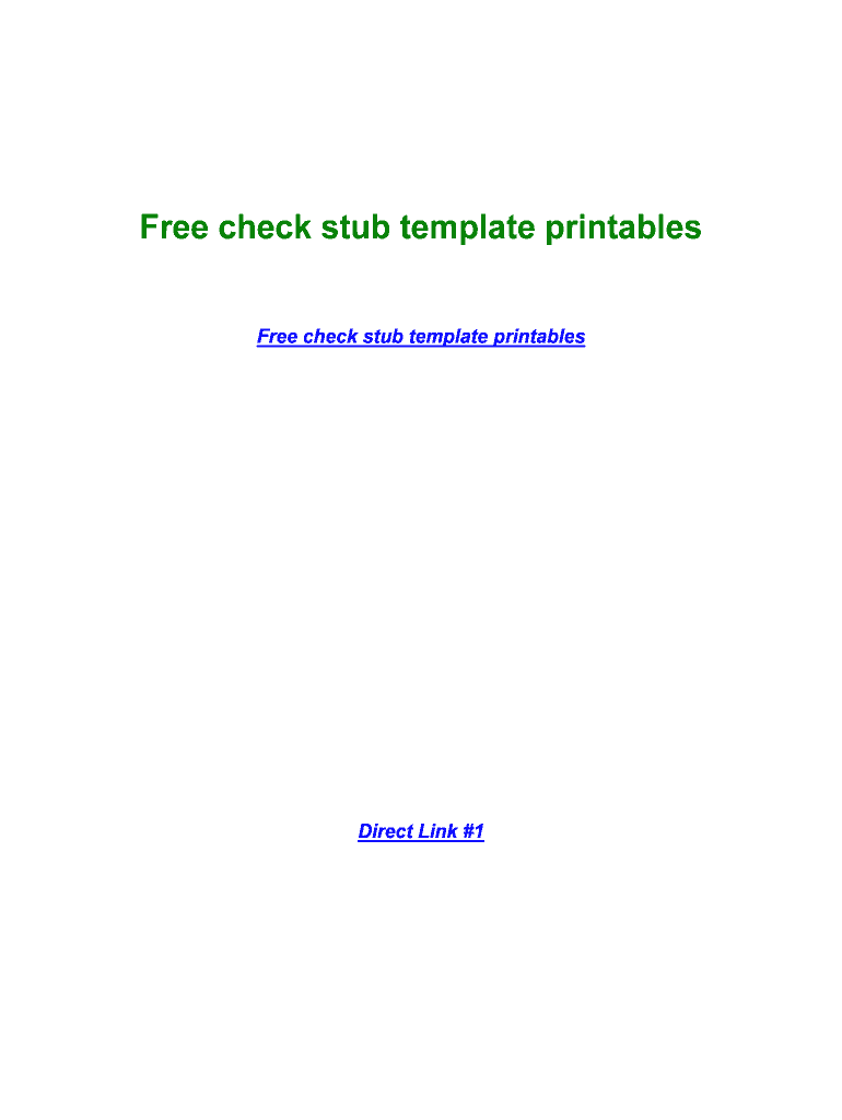 Fillable Online Free check stub template printables - WordPress.com Fax ...