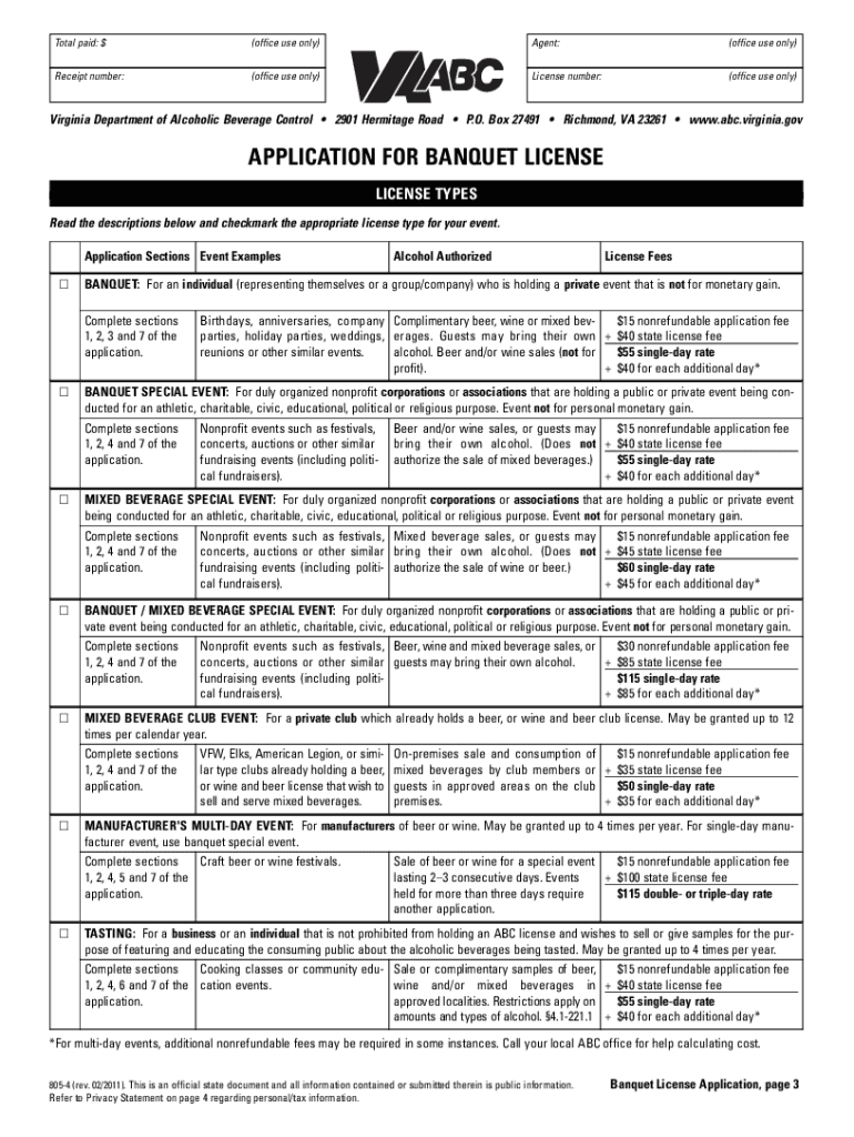 abc banquet license Preview on Page 1