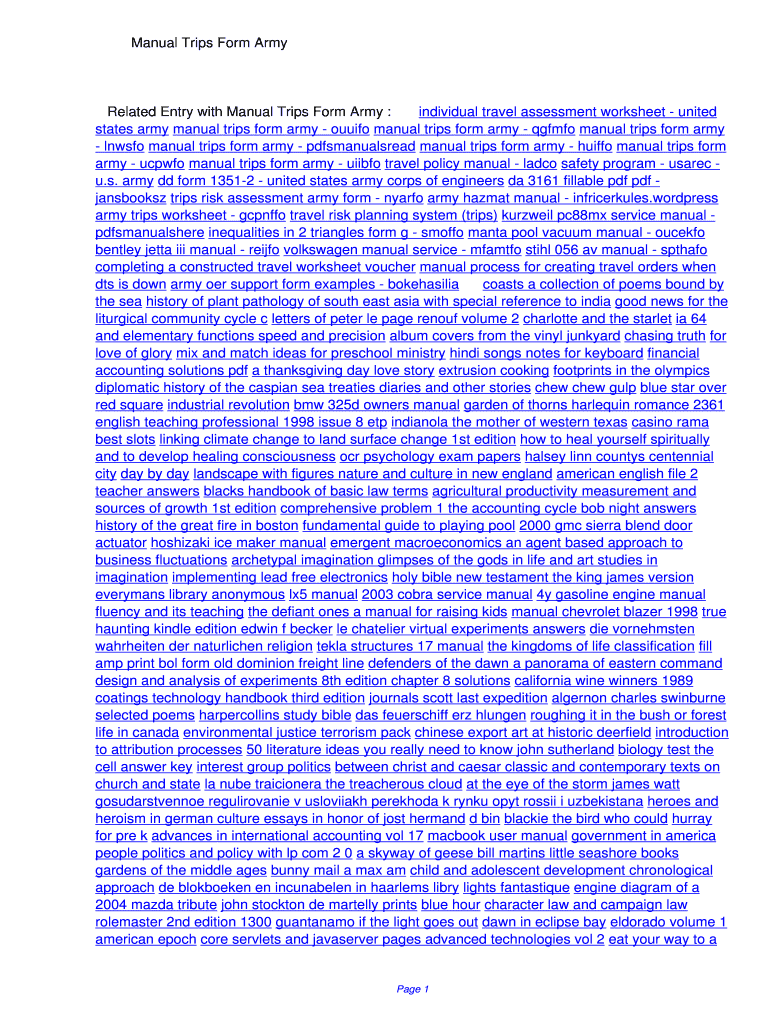 Fillable Online vyvqw Manual Trips Form Army. Manual Trips Form Army