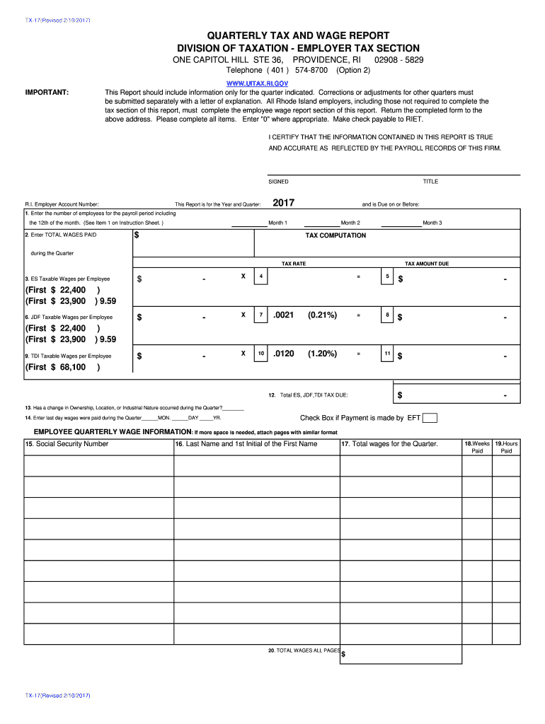 employer tax section 2017 - Rhode Island Employer Tax Home Page - uitax ri Preview on Page 1