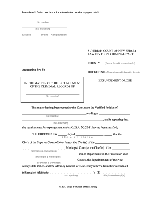 Spanish CYR 2017 Form 3 - Expungement Order - lsnjlaw