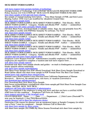 fillable online sick sheet form sample download free sick sick leave sample