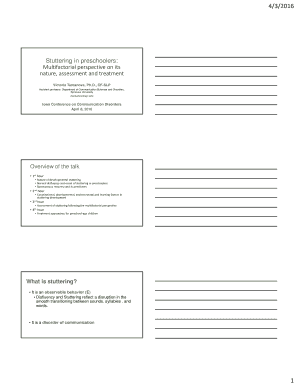 Fillable Online Stuttering in preschoolers: Fax Email Print - pdfFiller