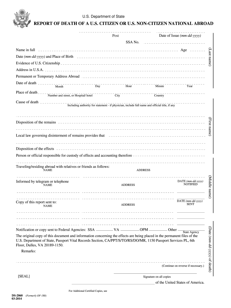 2014 2025 Form DS 2060 Fill Online Printable Fillable Blank PdfFiller
