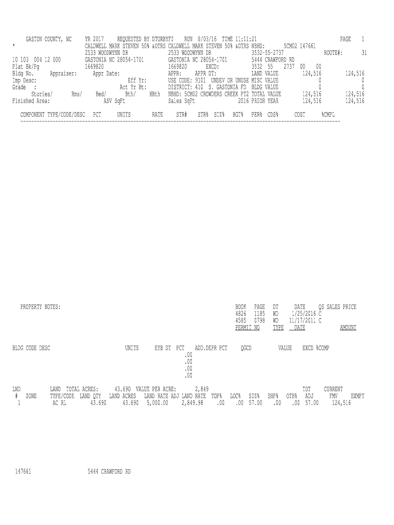 Fillable Online GASTON COUNTY, NC Fax Email Print pdfFiller