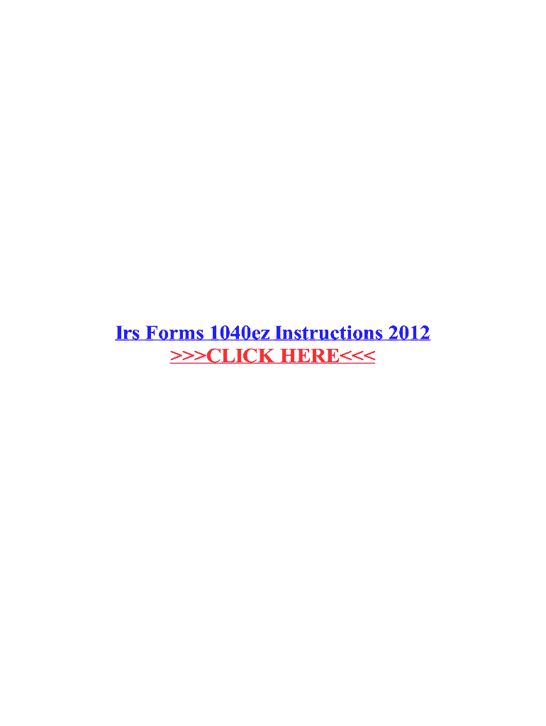 Fillable Online Irs Forms 1040ez Instructions 2012 Fax Email Print ...