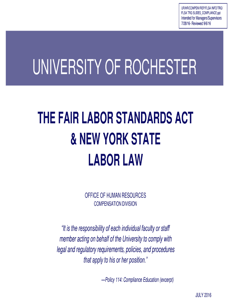 Fillable Online Certain Employees are Exempt from FLSA s & NYS Overtime