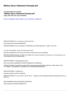 Fillable Online Military Sworn Statement Example Fax Email Print ...