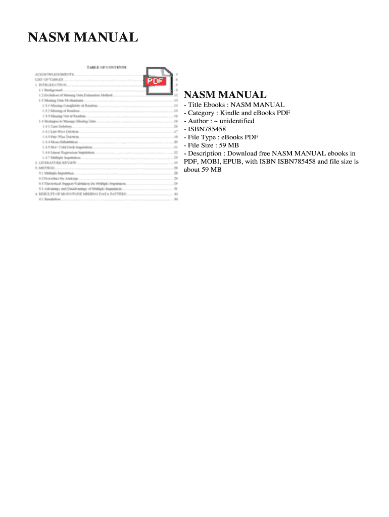 Fillable Online NASM MANUAL - snod.info Fax Email Print - pdfFiller