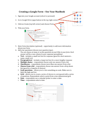 Creating a Google Form Use Your MacBook