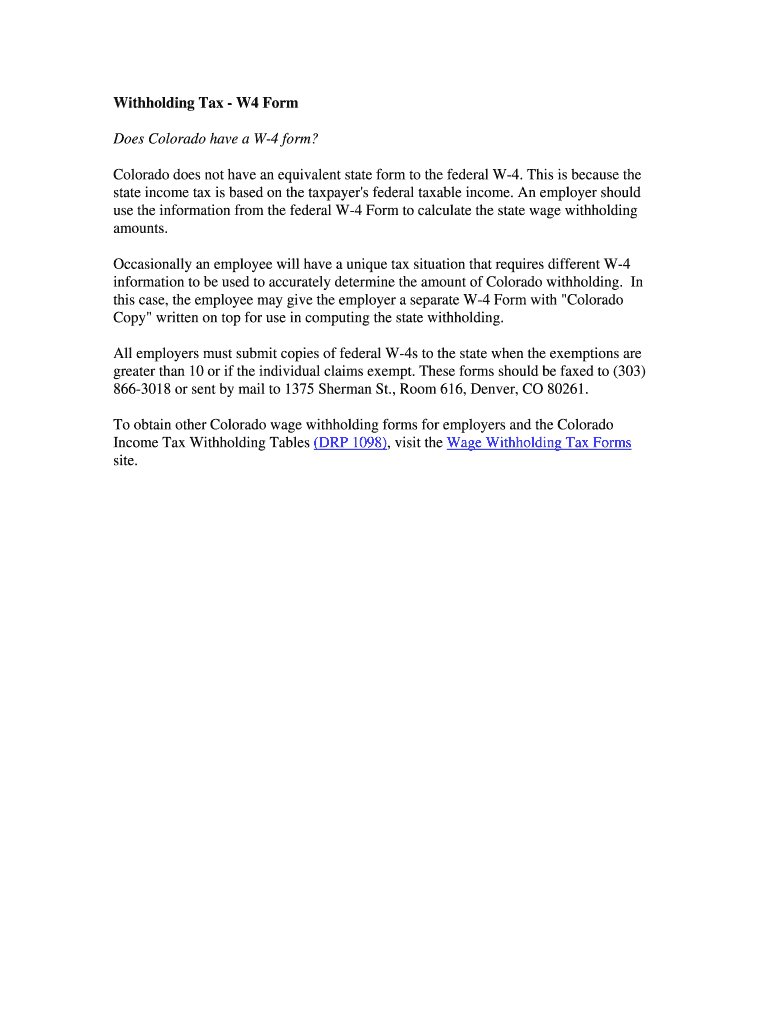 Fillable Online Withholding Tax - W4 Form Fax Email Print - pdfFiller