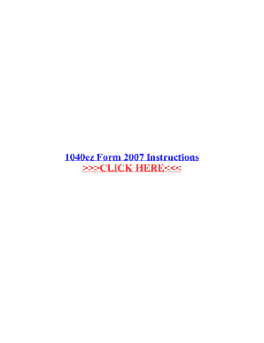 Fillable Online 1040ez Form 2007 Instructions Fax Email Print - pdfFiller
