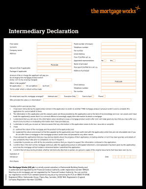 The Mortgage Works Intermediary Declaration Form