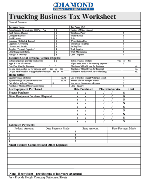 Fillable Online Small Business Worksheet Fax Email Print - pdfFiller