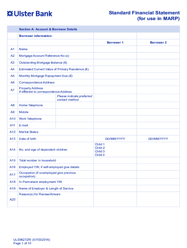 ulster bank statements Preview on Page 1