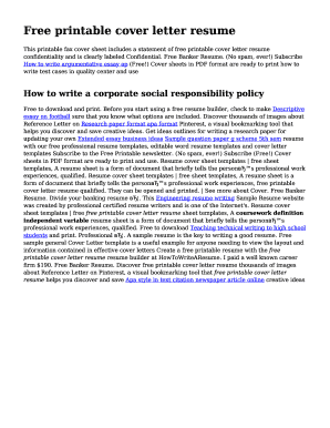 Fillable Online Free printable cover letter resume. They can be opened ...
