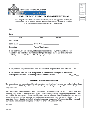 Fillable Online CYPP form Recommitment - firstpres-charlotte.org Fax ...