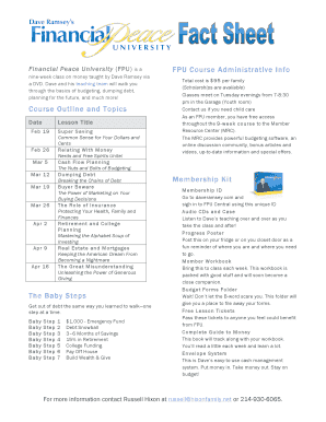 Dave ramsey budget forms - FPU Fact Sheet.docx