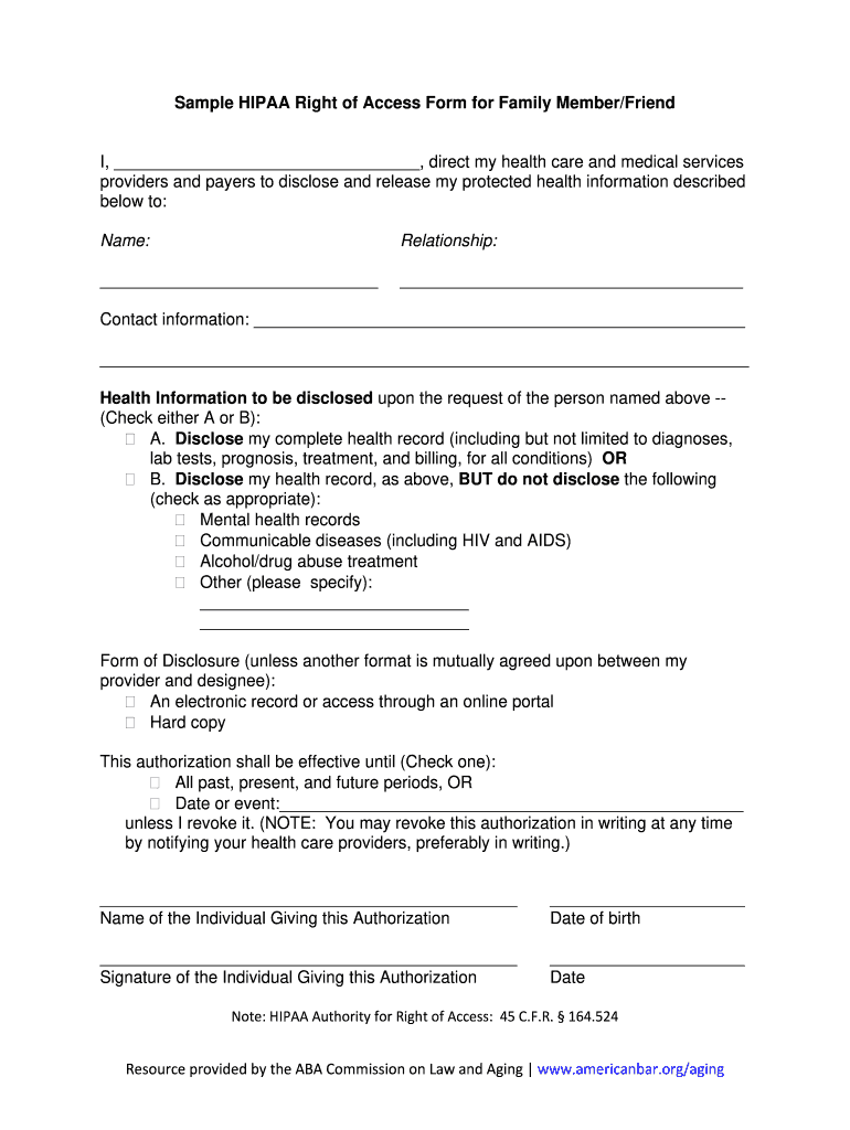 Hipaa Access Form Fill Online Printable Fillable Blank PdfFiller