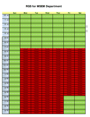 Class Schedule Template