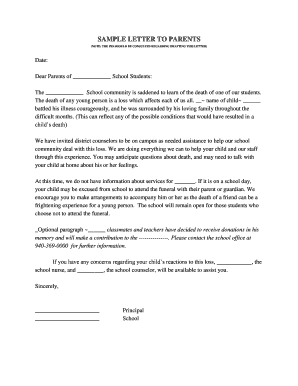 Fillable Online SAMPLE LETTER TO PARENTS - Denton ISD Fax Email Print ...