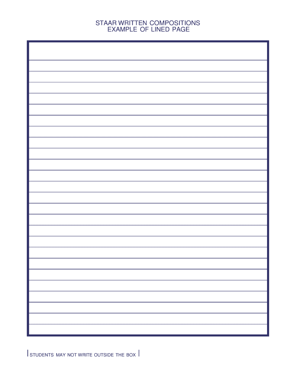 STAAR Lined Paper Form