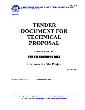 technical proposal for tender