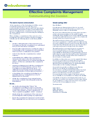 Apology letter for incomplete requirements - 9 NT Sample Letters to Complainants.doc