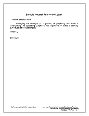 Reference Letter Templates From Employer from www.pdffiller.com