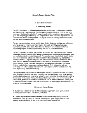 Transport company profile template word - Sample Export Market Plan.doc