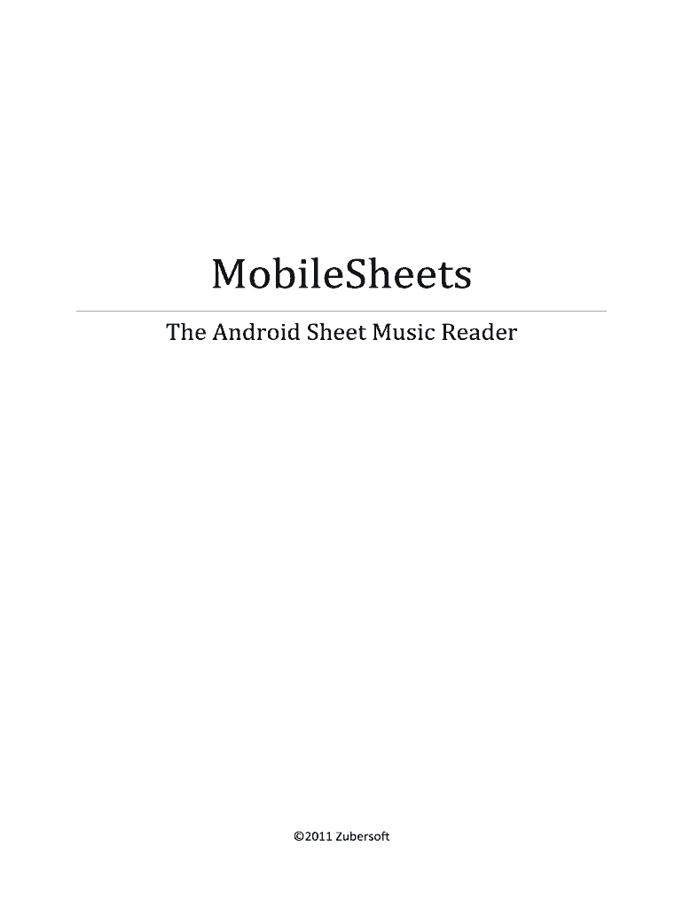 Fillable Online MobileSheets. The Android Sheet Music Reader Fax Email