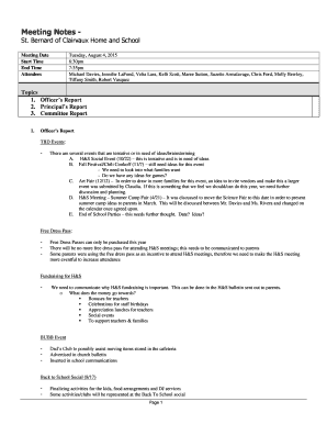 Staff Meeting Agenda Template