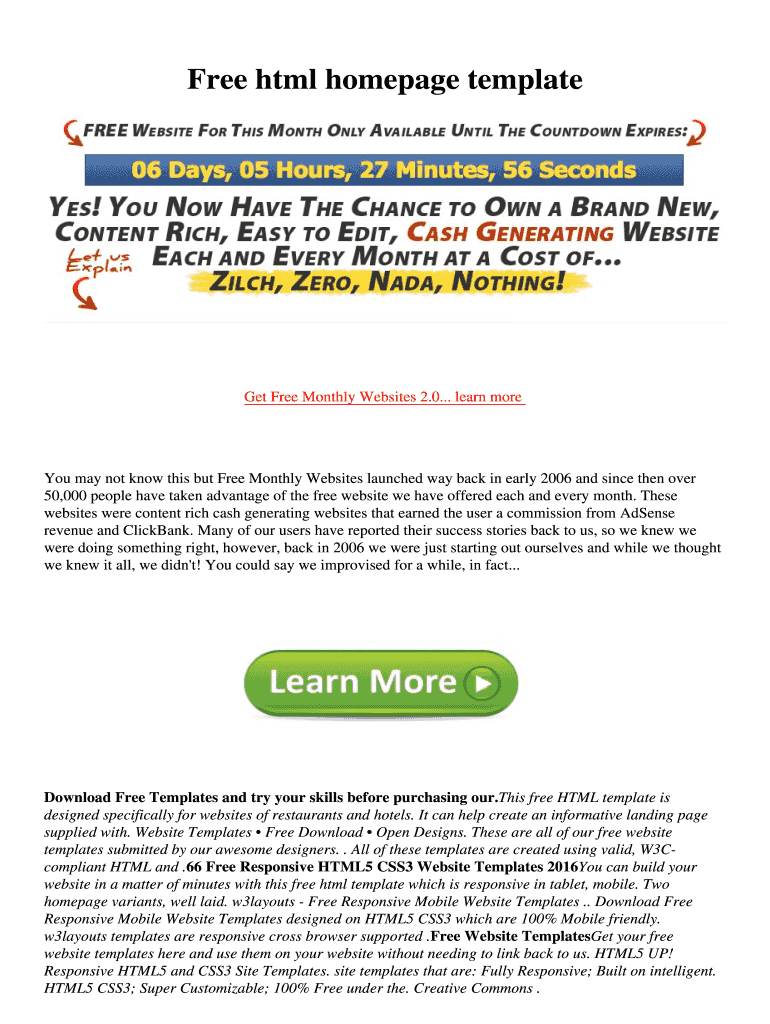 Fillable Online Free html homepage template WordPress com Fax Email Fillable Online Free html homepage template WordPress com Fax Email