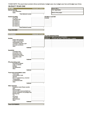 Research budget example - Project Budget Template 2.xls