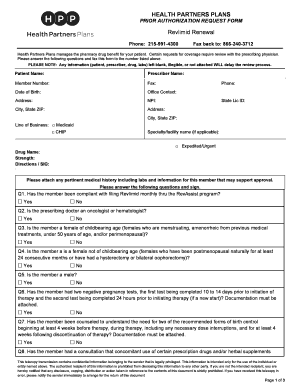 Health Partners Plans Revlimid Renewal Prior Authorization Request Form