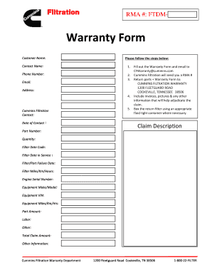 customer rma form template fill online printable fillable blank rma form template