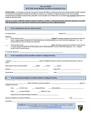 2017-2018 Family Member Enrollment Verification Form