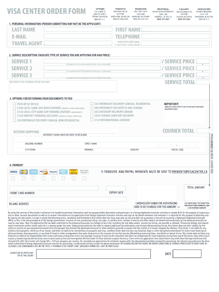 Fillable Online Philippines Visa Application VisaCenter ca Fax Email Print PdfFiller