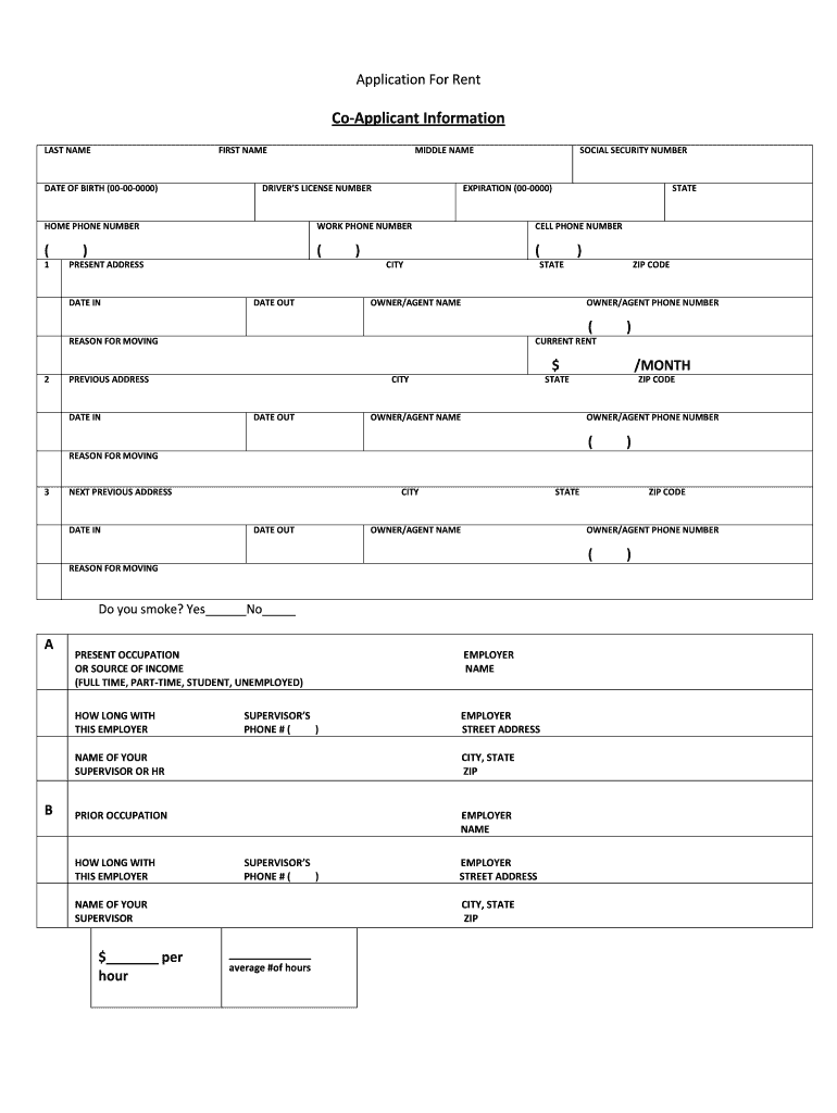 Fillable Online Printable CoSigner Application Mapleton Management