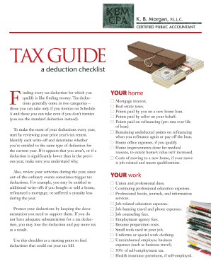 Fillable Online a deduction checklist Fax Email Print - pdfFiller