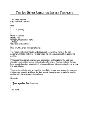 Printable rejection letter after second interview - Fill ...