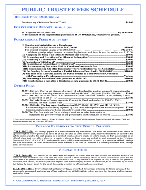 Fillable Online PUBLIC TRUSTEE FEE SCHEDULE Fax Email Print - pdfFiller